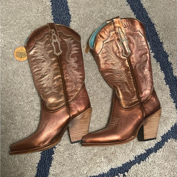 Corral Brown Western Boots with Metallic Accents - Picture 2 of 4